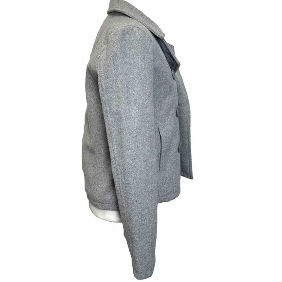 ABERCROMBIE & FITCH Authentic East Coast Vintage Wool Pea Coat Gray Small Vtg. - Picture 4 of 10